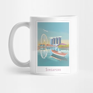 Vintage Retro Minimal Singapore Skyline Reflection Mug